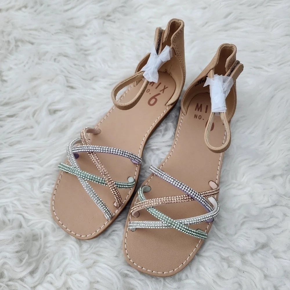 Mix No.6 Youth Girls' Stassi Sparkle Dress Sandal. Size 1. New. Dress up her l